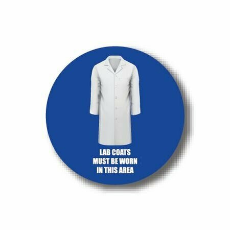 ERGOMAT 30in CIRCLE SIGNS - Lab Coats Must Be Worn In This Area DSV-SIGN 900 #0577 -UEN